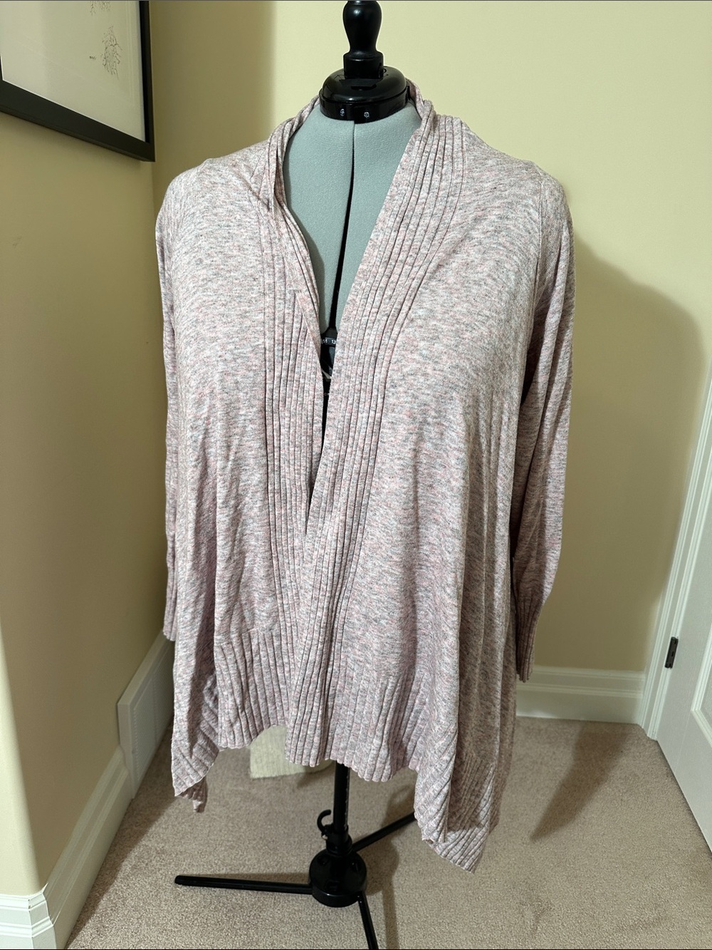 Soft Knit Open-Front Women’s Sweater Cardigan - Blush